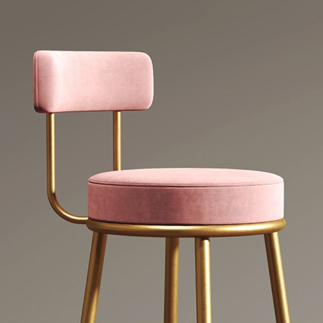 Glam Barhocker ohne Armlehnen, Barhocker aus Eisen mit Samtkissen