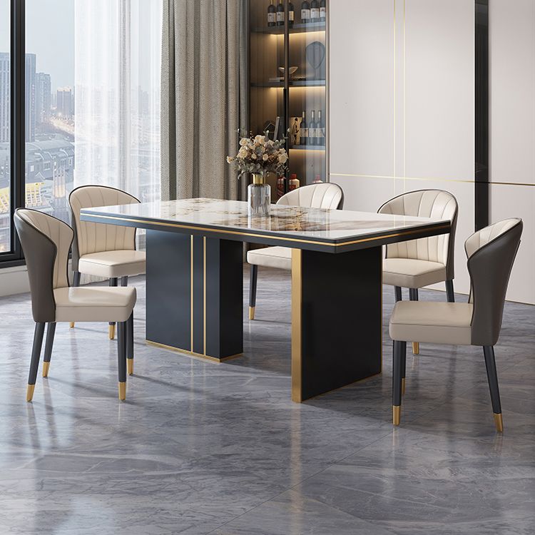 Traditioneller Luxus -Esstisch 55 "Rechteck gesinterte Steintisch