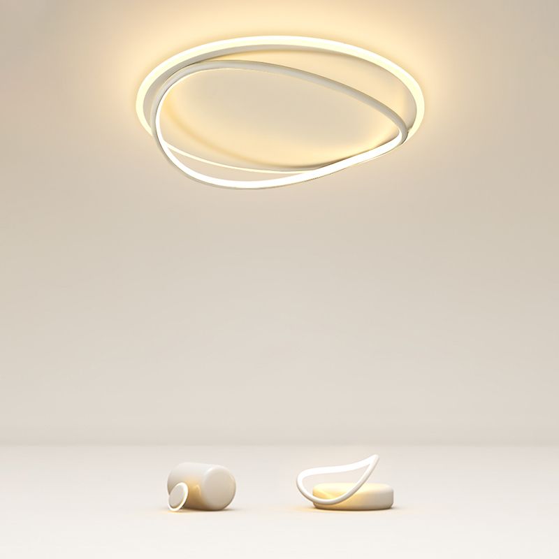 Modern Flush Mount Light Geometry Silicone Shade LED Ceiling Light Fixtures for Bedroom