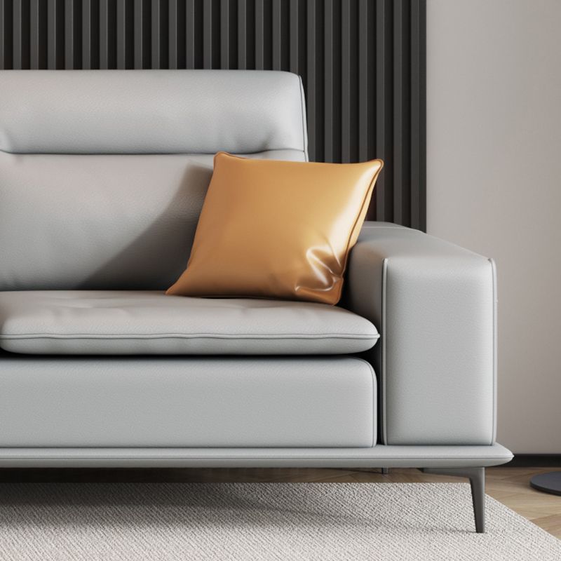 Scandinavian 32.28 " H Faux Leather Square Arm Sofa for Living Room