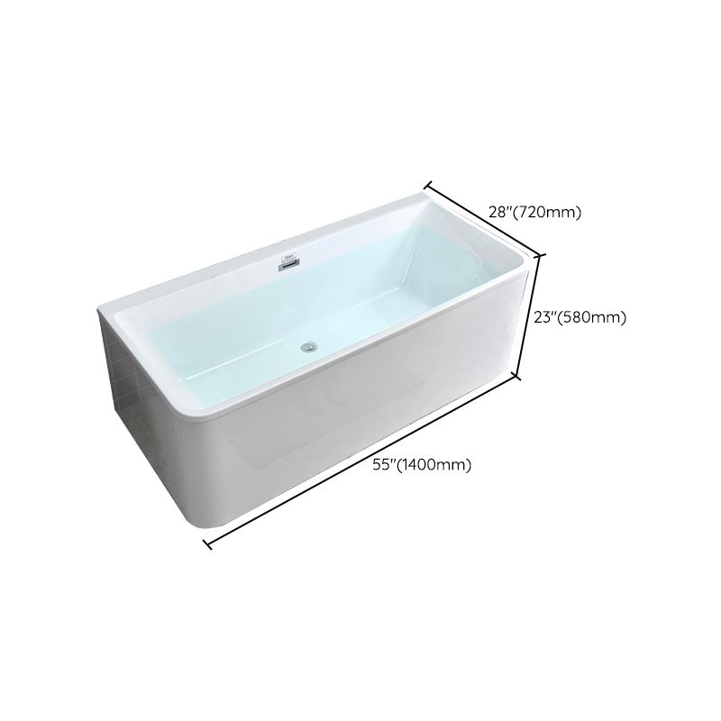 Rectangular Acrylic Modern Bathtub Stand Alone Soaking White Bath