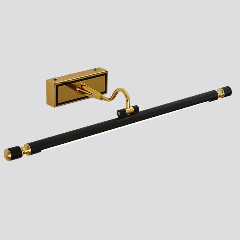Linear Shade 1-Light Wall Sconce Modern Simple Style Mirror Wall Lighting in Black