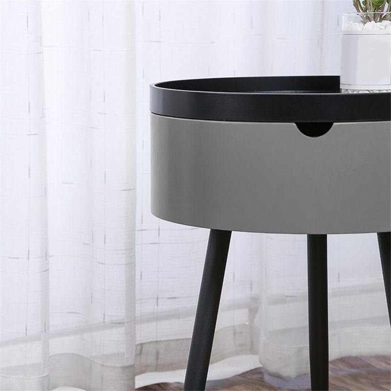 3 Legs End Table Set Contemporary Style Tray Top Side Table with Storage