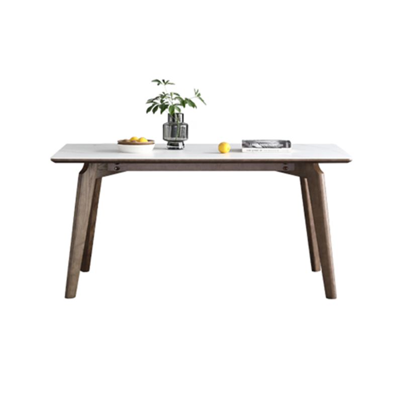 Mesa de comedor estándar blanca de mediados de siglo Mesa de comedor rectangular de piedra sinterizada para cocina