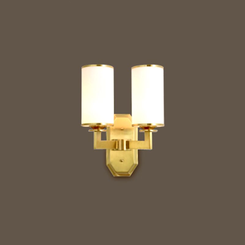 Moderno de estilo simple de estilo medio cilindro Medina de pared y vidrio 1 apliques de luz