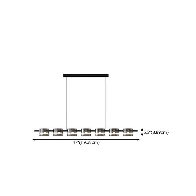 1 Light Chandelier Lighting Fixtures Modern Glass Hanging Lamp Kit in Black