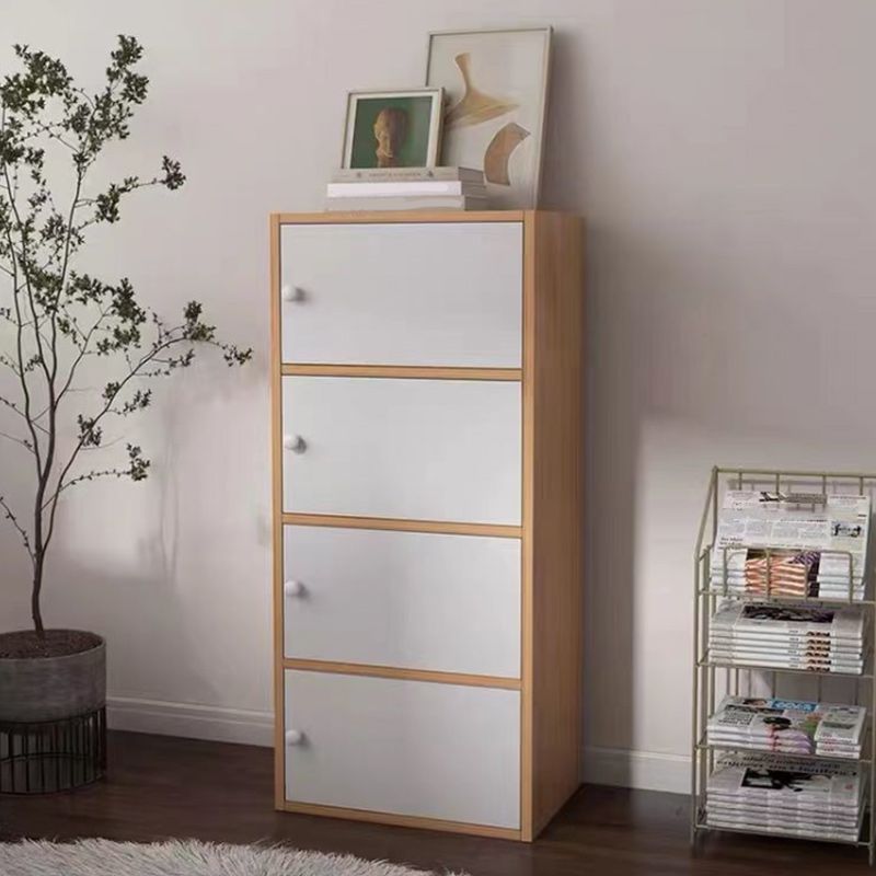 Contemporary Simple Rectangular Wood Cabinet with Doors and Drawers
