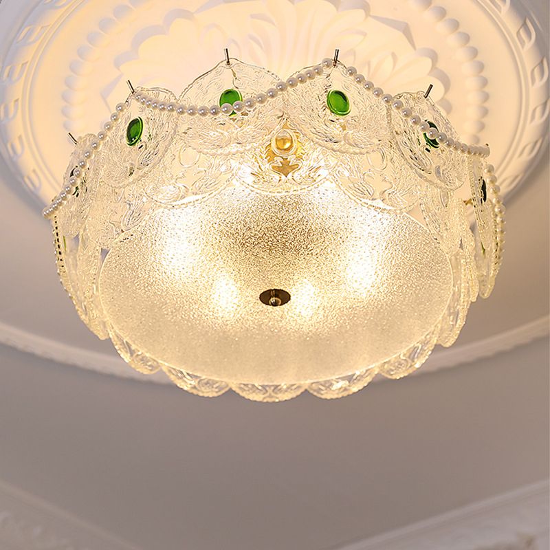 5-Lights Modern Style Flush Mount Glass Ceiling Light for Living Room