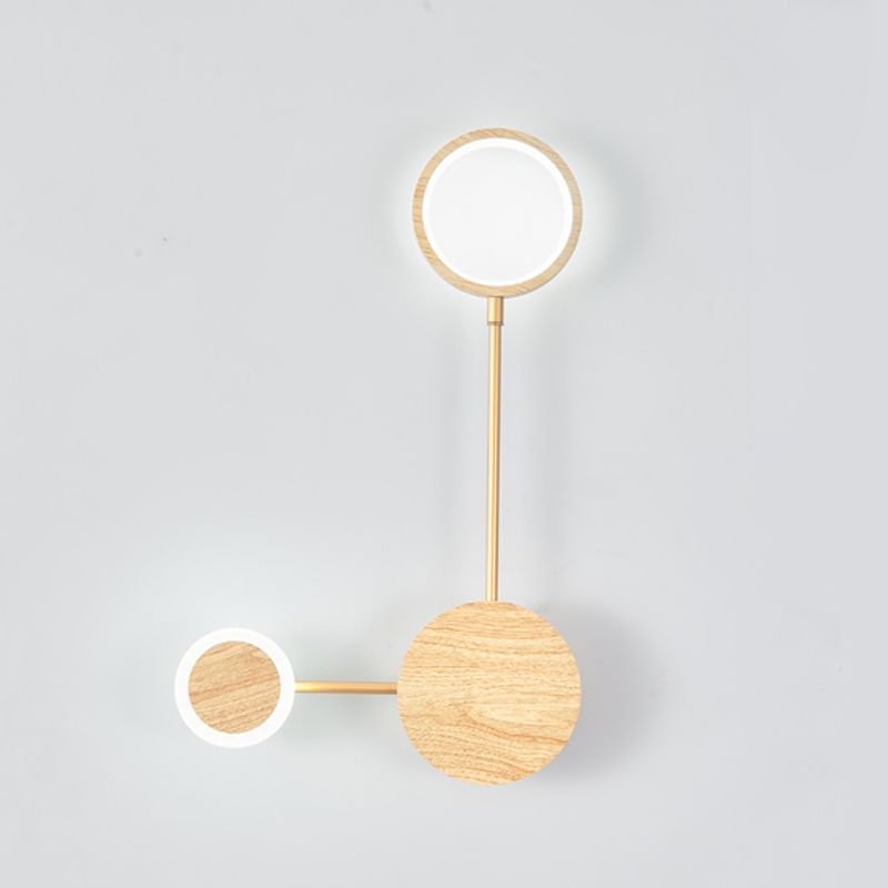 Wooden Wall Mount Light Modern LED Wall Light with Acrylic Shade for Bedroom