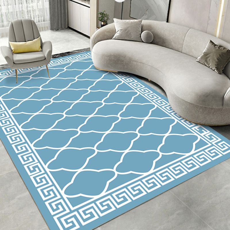 Simplicity Matrix Pattern Carpet Polyester Indoor Rug Stain Resistant Area Rug for Living Room