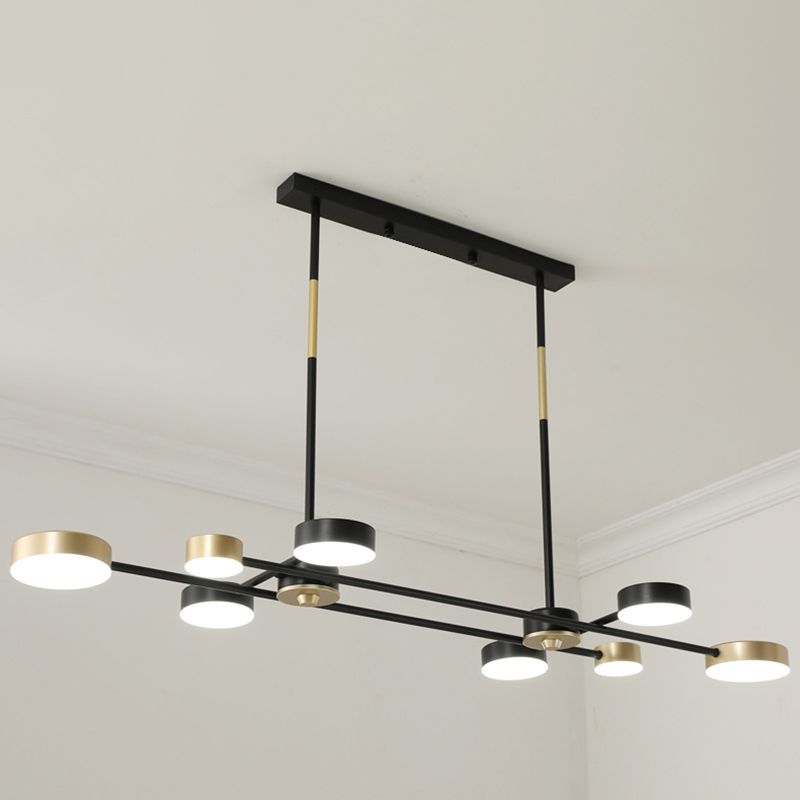 Postmodern LED Island Lamp Round Shape Metal Suspension Light for Dining Room