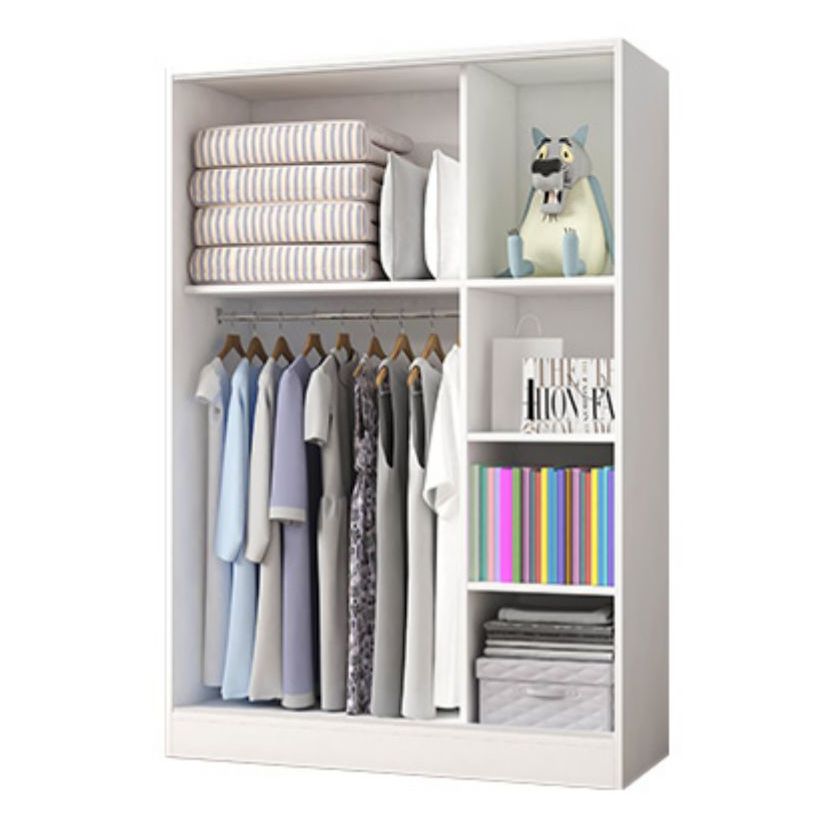 Engineered Wood Wardrobe Cabinet with Shelves Modern Wardrobe Closet