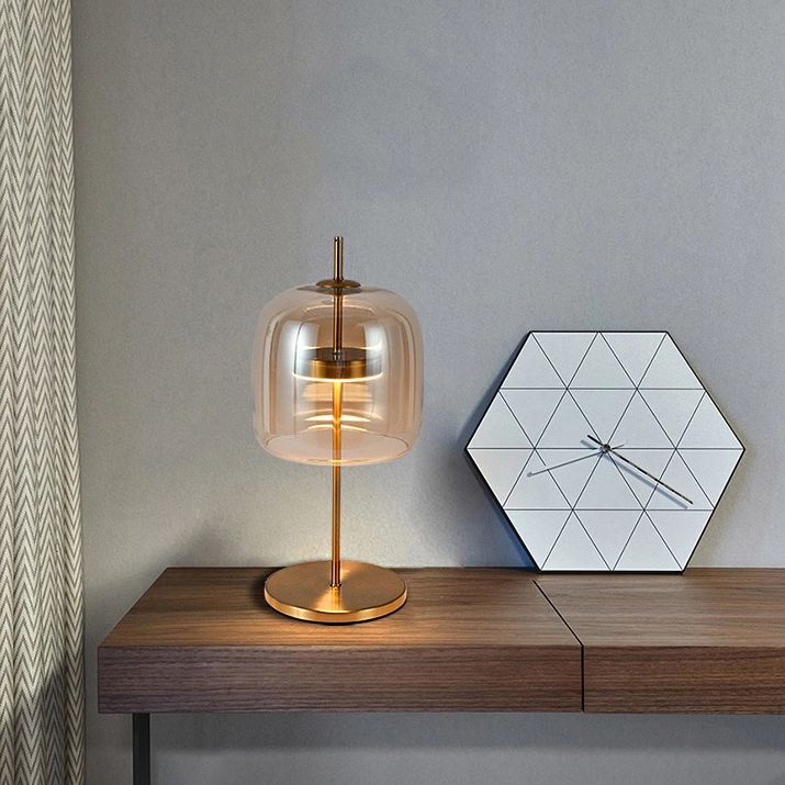 Ultra-modern Simplicity Bell Table Lamp Glass Nightstand Lamp for Bedroom