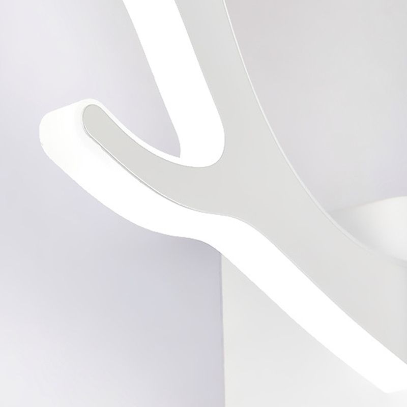 Antlers en acrylique Éclairage mural d'éclairage moderne lampe à applique à LED noir / blanc moderne avec chaîne de traction, lumière chaude / blanche