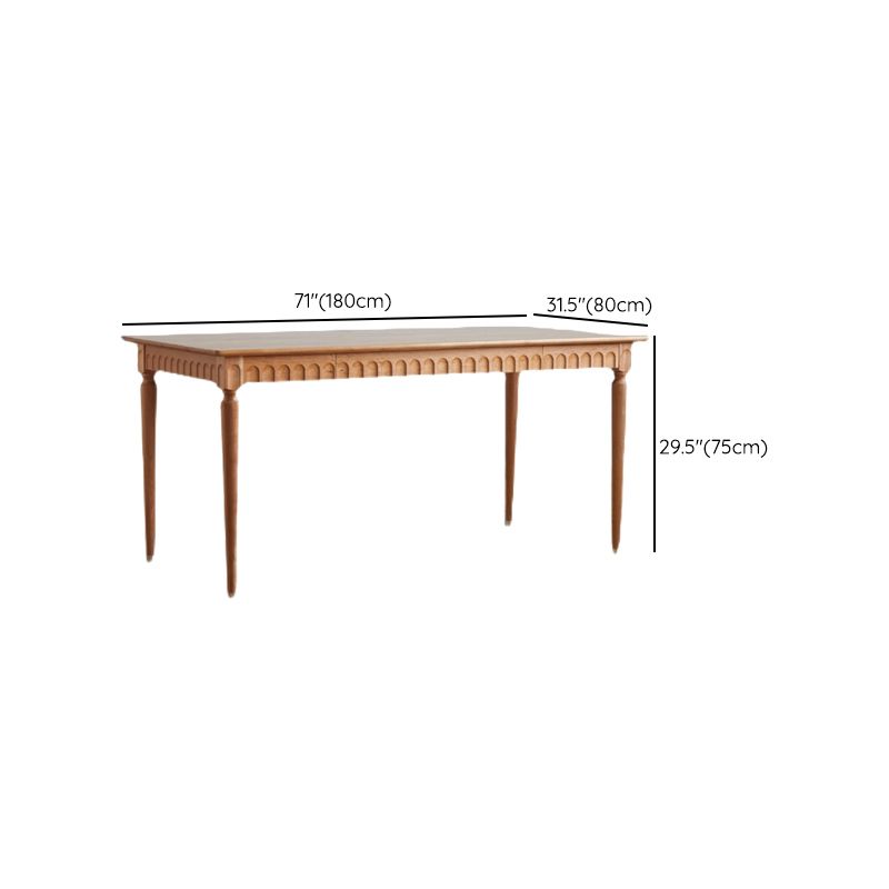 Modern Pine Wood Dining Set 1/5 Pcs Brown Dinette Set for Home