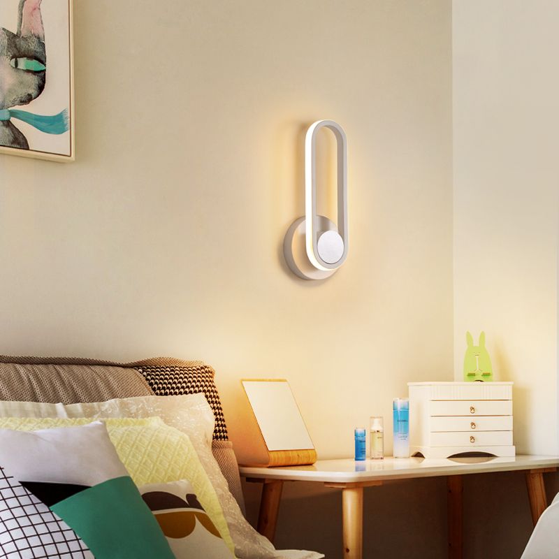 Oval Shade Metal Wall Sconce Modern Style Single Light Wall Mounted Light