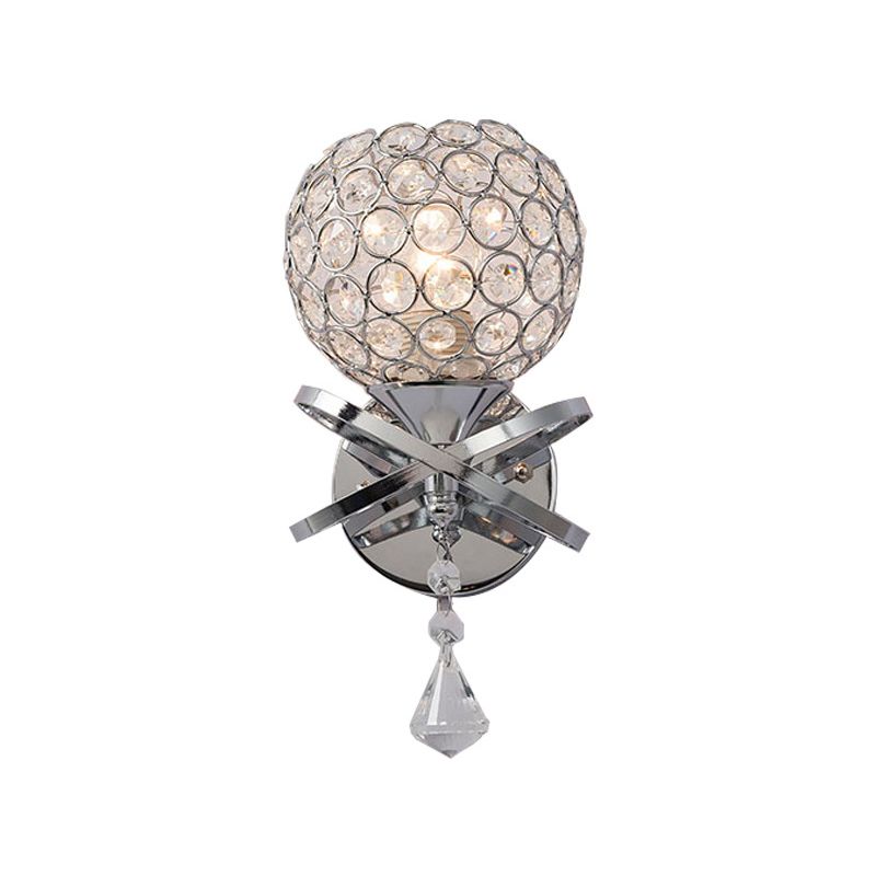 Lámpara de pared de globo lámpara de luz moderna montada en la pared con sombra de cristal transparente