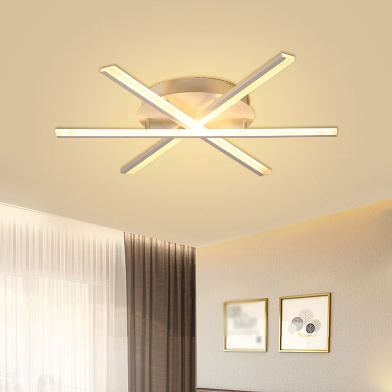 Illuminazione a soffitto snella impilata Lampada moderna a LED in acrilico bianca da incasso