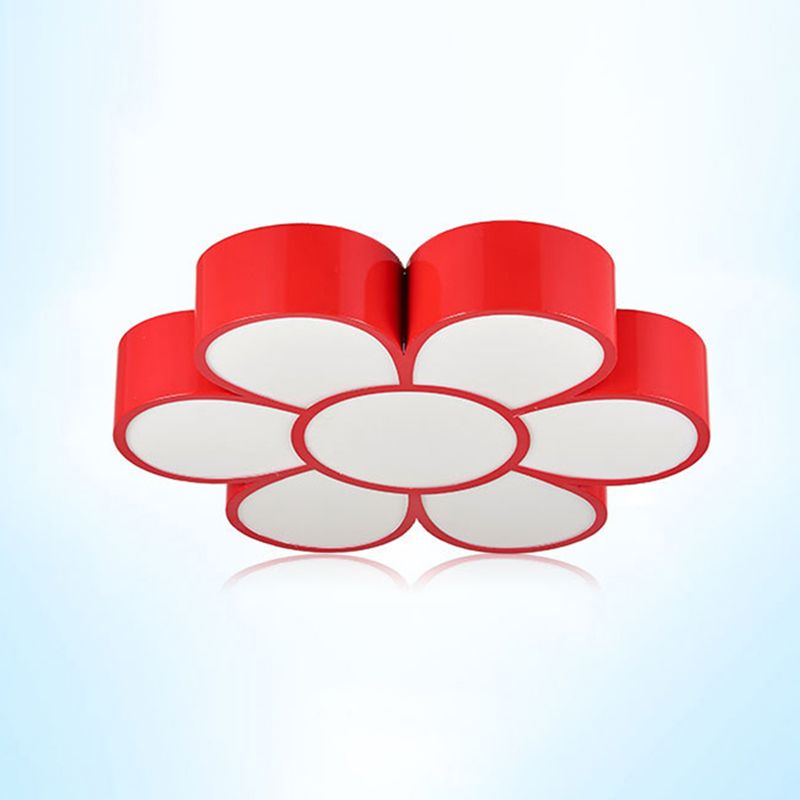 Floral Kindergarten Flush Light Acrylique Minimaliste LED Flush Ceiling Light Fixture