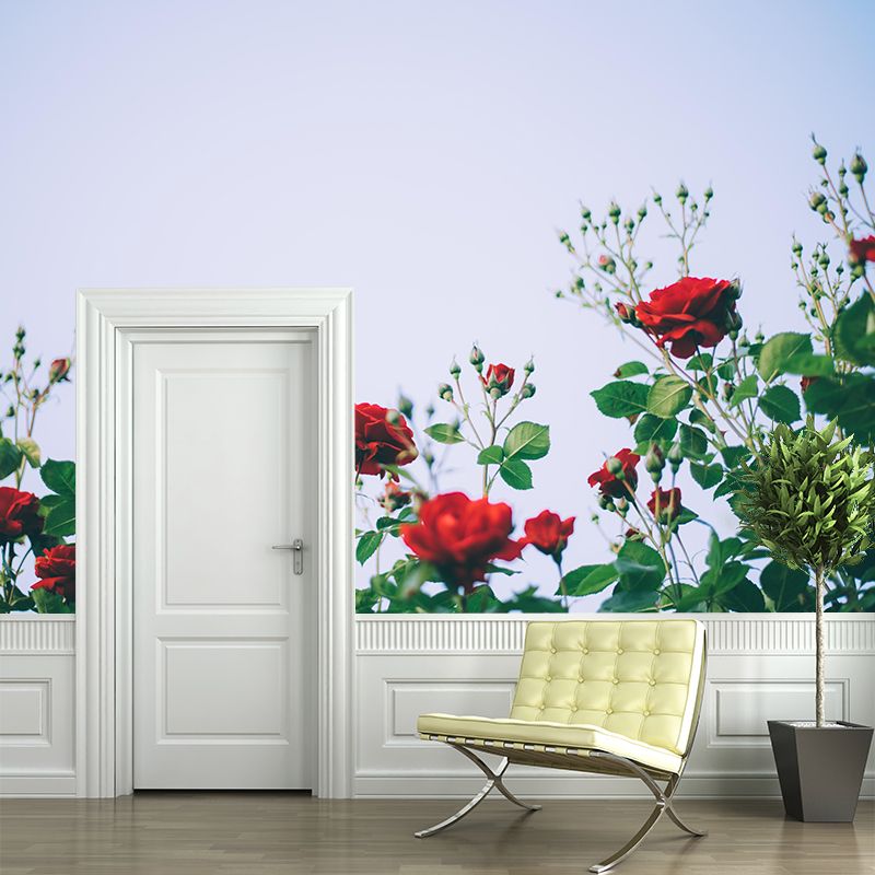 Customized Rose Mural Wallpaper Waterproofing Wall Decor for Meeting Room