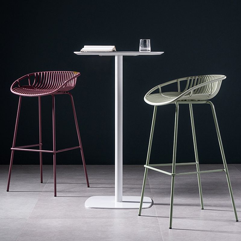 Contemporary Metal Bar Stool Plastic Counter Stools for Home Use