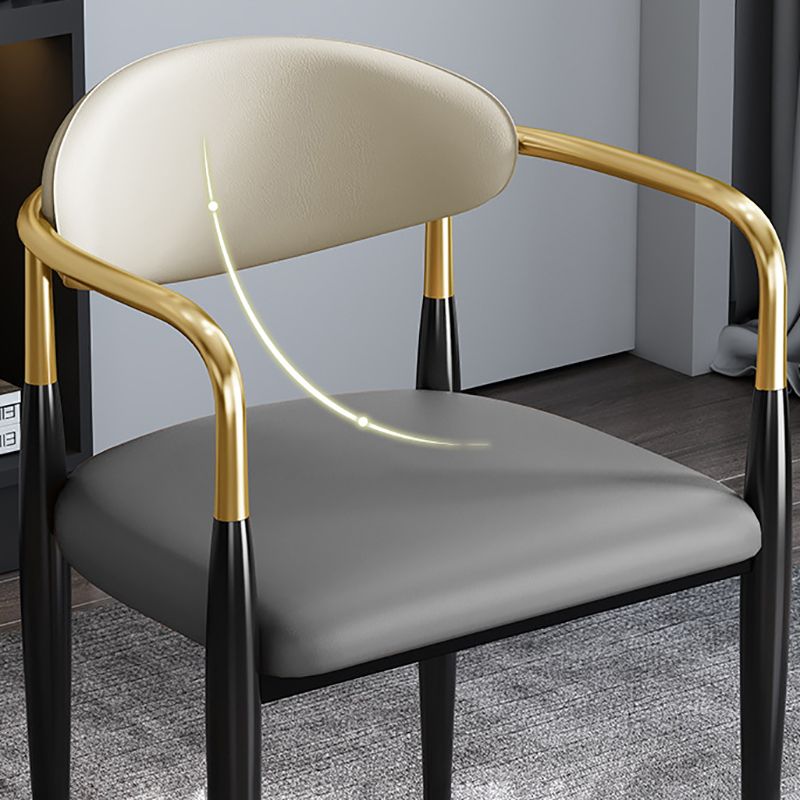 Industrial Open Back Chairs Dining Arm Chair for Kitchen with Metal Legs