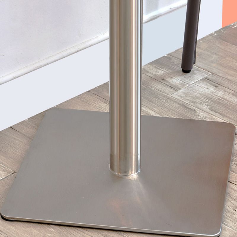 Industrial Pedestal Bar Table 43.3"H Metal Bistro Bar Desk in Silver