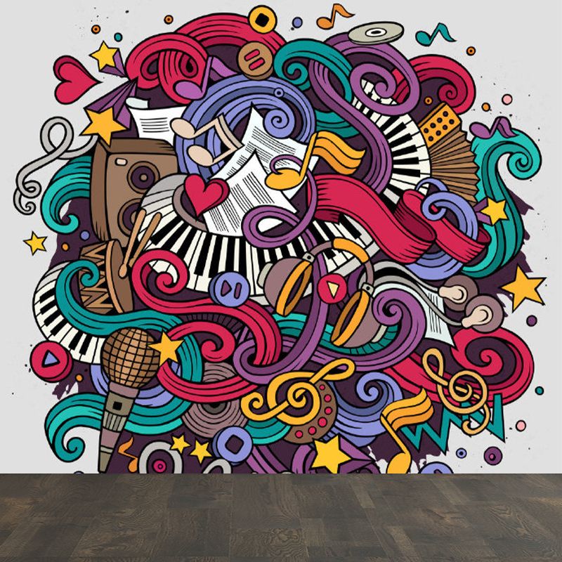 Stain Resistant Novel Pattern Mural Decal Non-Woven Modern Wall Decor for Sitting Room