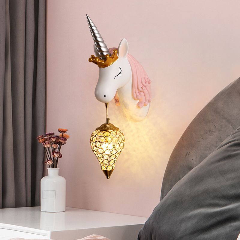 Metal Geometric Shade Wall Lighting Kid Style 1 Light Wall Mounted Light Fixture