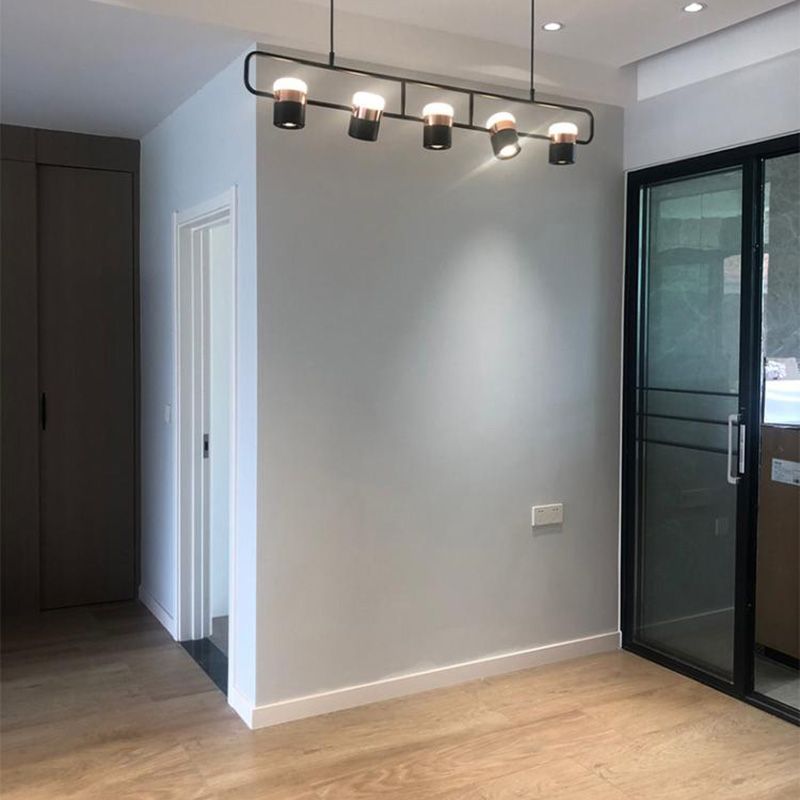 Lampade cilindriche dell'isola moderna lampada lampadario per l'isola multi-testa con ombra acrilica