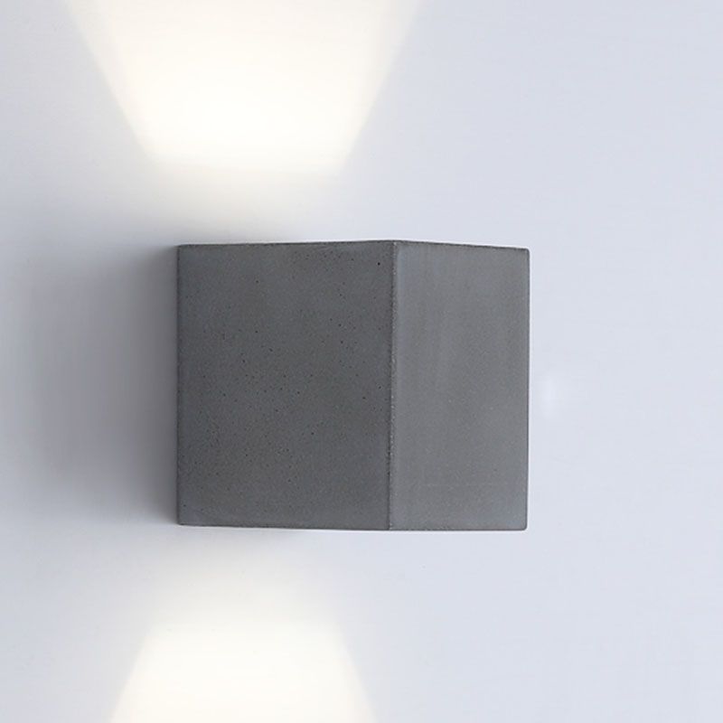 Cuboid Wall Light Farmture Moderne 1-licht grijze wandlamp met cementschaduw