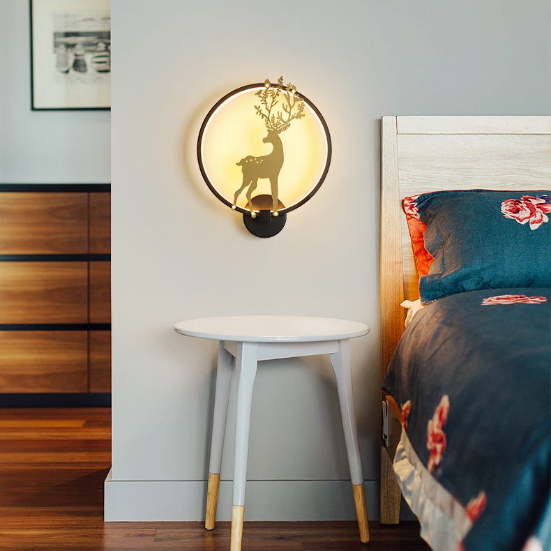 Round Disc Sconce Light Fixture Creative Minimalist Style Plastic Sconces