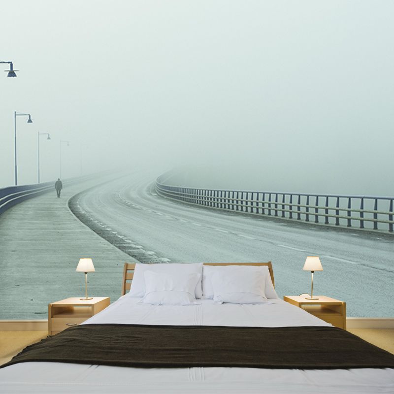 Road Scene Mural Industrial Space Extension Mural Mildew Resistant Decorative Wall Art