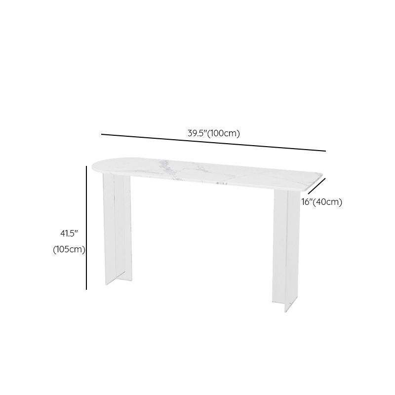 Modern Double Pedestal Bar Dining Table Stone and Acrylic Bar Table