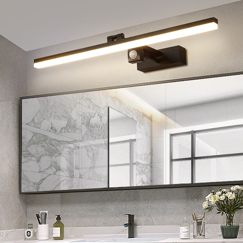 Contemporary Black Single Bathroom Vanity Light LED Bath Bar