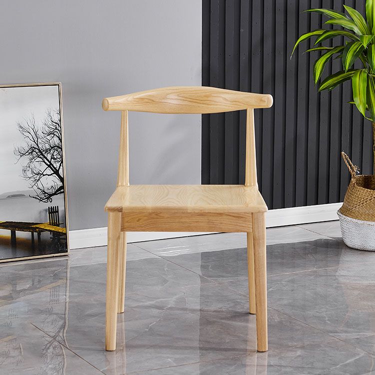 Silla sin brazos de comedor de madera moderna, silla de comedor con respaldo de escalera para cocina