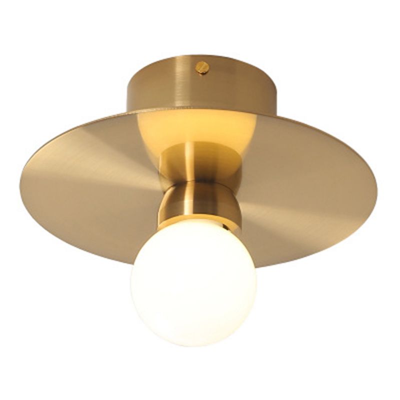 Ball Mini Milk Glass Wall Light Postmodern 1 Bulb Gold Wall Lamp Fixture with Reflective Shields