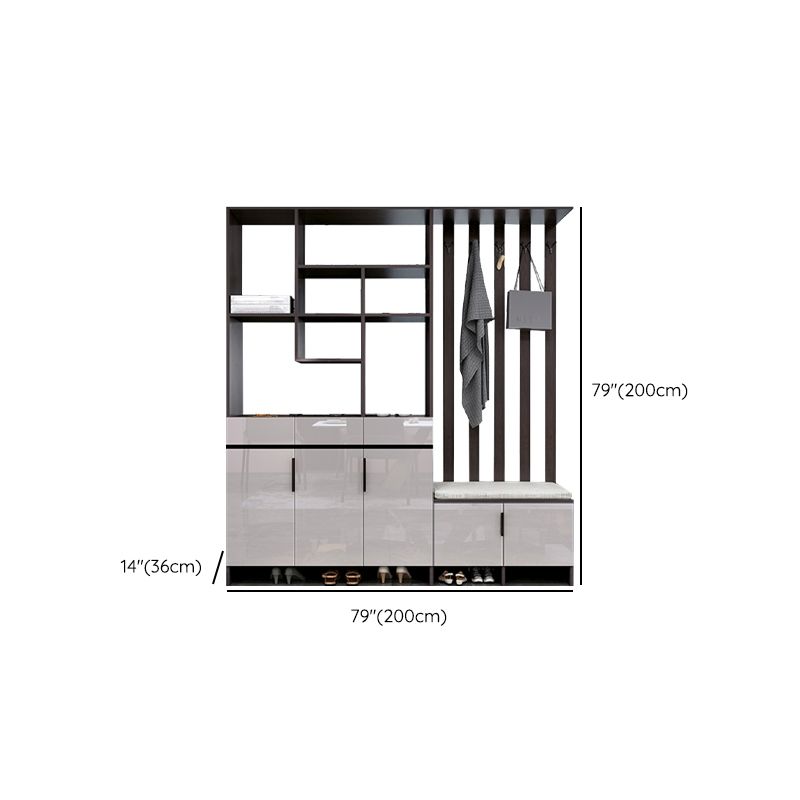 Modern Wooden 13.77" Wide Accent Cabinet with Drawers and Shelves