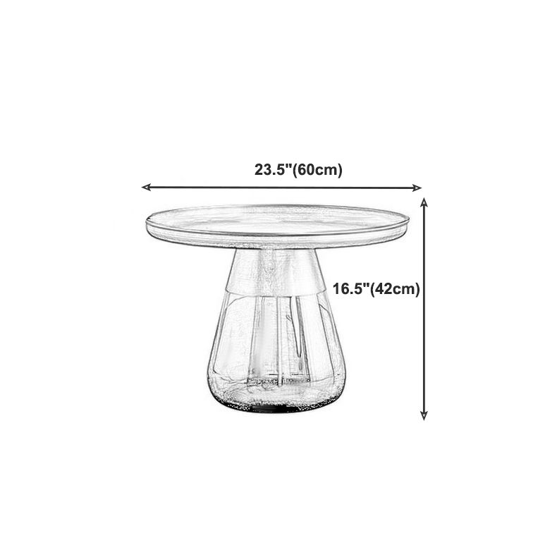 Contemporary Style Round Side End Table Glass Pedestal Leg Side Table