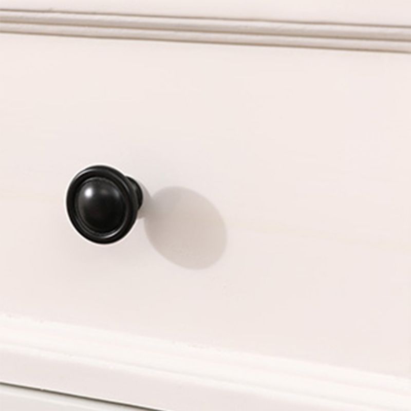 White Modern Side Cabinet Rectangle Wood Knobs Cabinet with Drawer