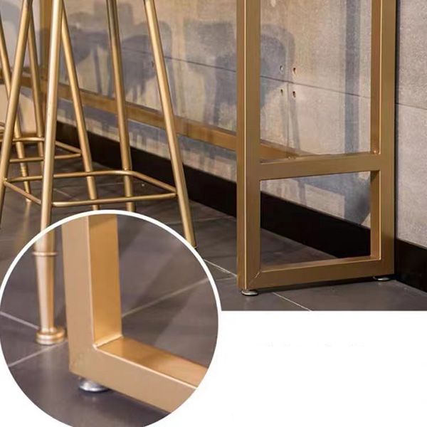 Indoor Glam Bar Dining Table White Marble Rectangle Counter Table