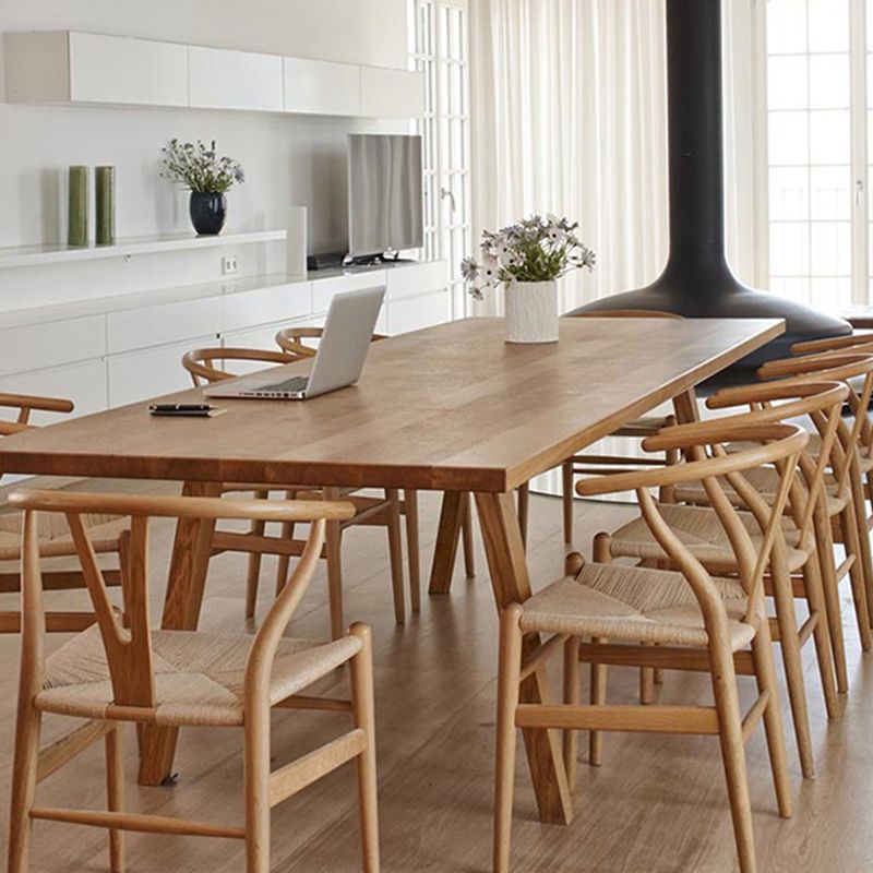 Standard Solid Wood Dining Set 1/10 Pcs Modern Dinette Set with Brown Frame for Home