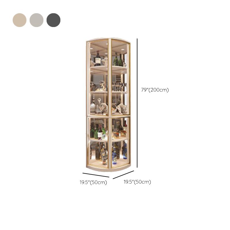 2-door Wood Cabinet 78.74" Tall Accent Cabinet with Glass Door
