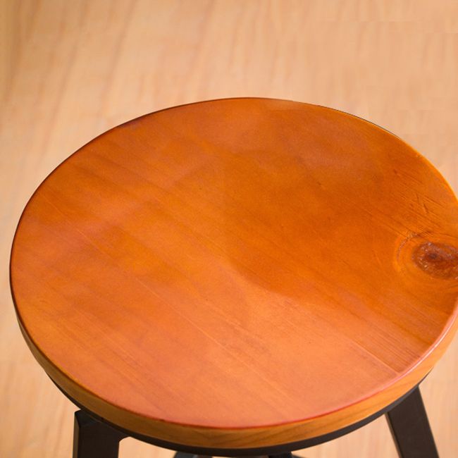 Modern Backless Barstool Wooden Counter Bar Stool with Metal Legs