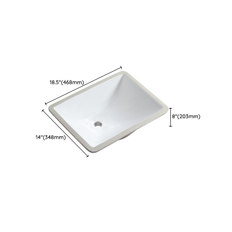 Modern Porcelain Bathroom Sink Undermount Bathroom Sink in White(Not Including Faucet)