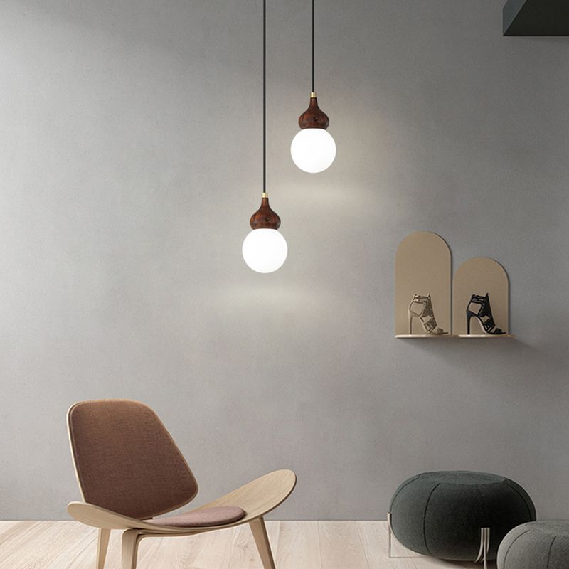 Lumière pendule de gourde moderne 1-Light Wood suspendu plafond plafond pour salle à manger