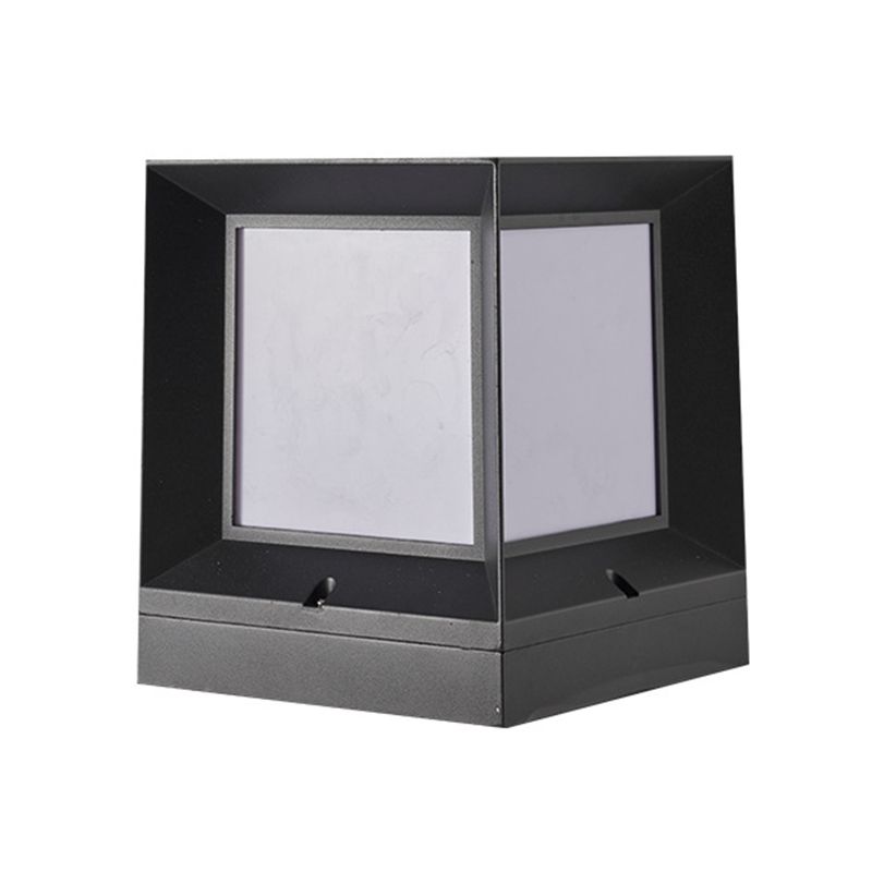 Black Waterproof Lights Square Outdoor Pillar Lamp for Garden