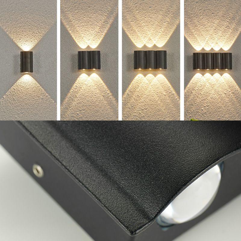 Tubes de style minimaliste moderne de haut en bas de la mur à lad lad lampe à la paroi des lumières murales en métal pour mur extérieur