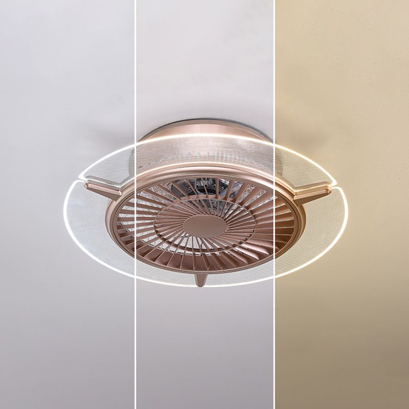 Roségold -Scheibe -Form -Spülen -Deckenventilator Leuchtt