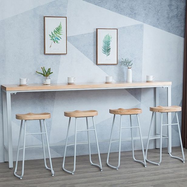 Contemporary 1/2/3 Pieces Bar Table Set Rectangle Wood Bar Table with Bar Stool